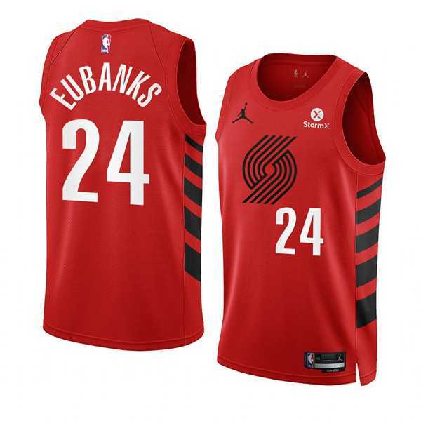 Men%27s Portland Trail Blazers #24 Drew Eubanks 2022-23 Red Statement Edition Swingman Stitched Basketball Jersey Dzhi